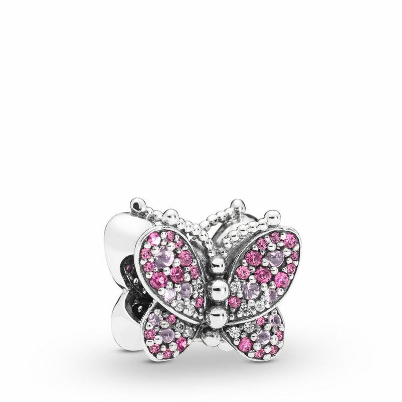 Pandora Dazzling Pink Butterfly Charm NZ Sale, Sterling Silver (832570-ZLW)